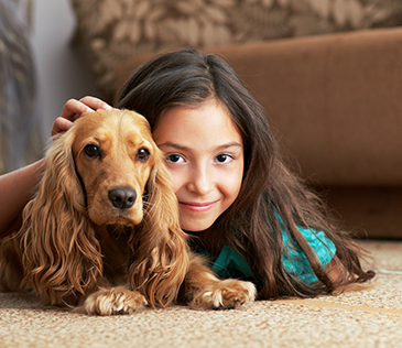 Little Girl with Her Dog in Crystal Lake, IL